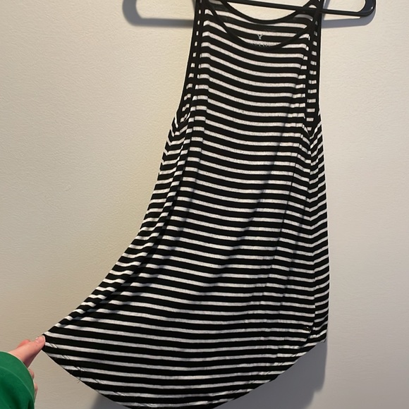 American Eagle Soft and Sexy Black and White Striped High Neck Tank Top - Picture 4 of 7